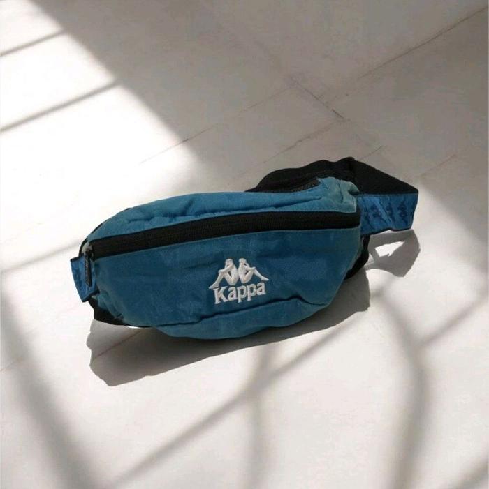 Kappa Tapped Strap Blue Polyester Waistbag Original