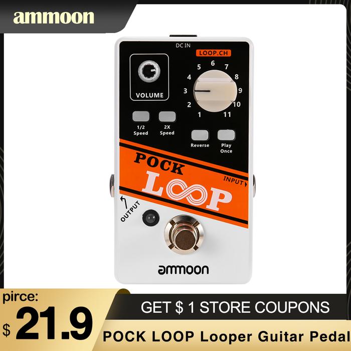Ammoon POCK LOOP Looper Guitar Effect Pedal 11 Loopers Pedal Loop