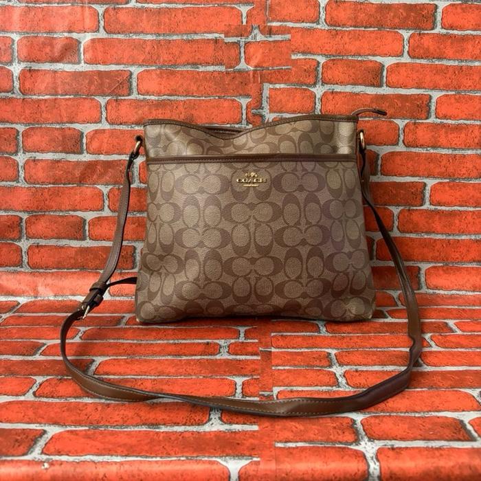 TAS SLING COC KULIT PRIA WANITA SECOND BRANDED COKLAT / TAS SELEMPANG FASHION WANITA COC KULIT