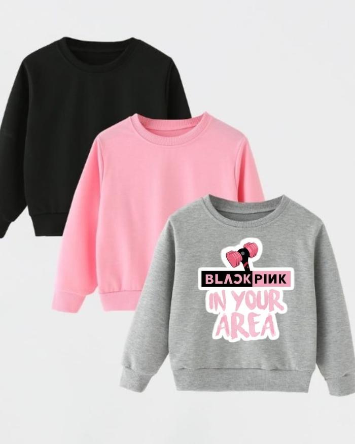 Baju Sweater Anak Fleece BLACK PING Cocok untuk Cowok dan Cewek Usia 1-12 Tahun Fashion anak-anak la