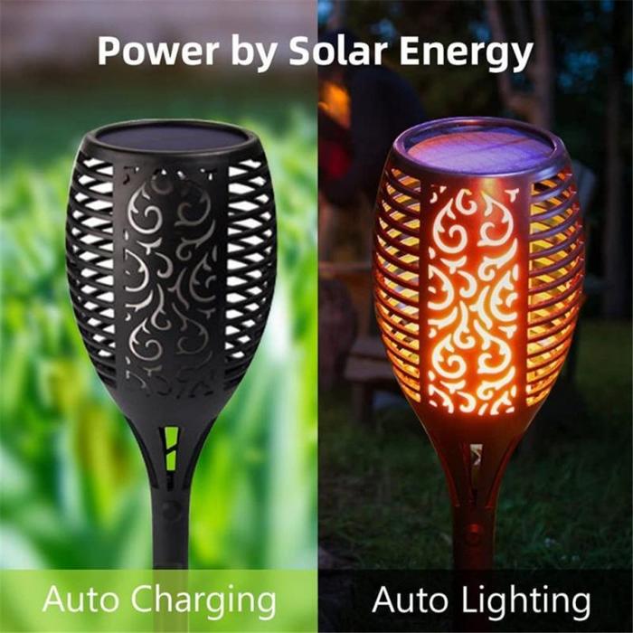 Solar Flame Light Yard Patio Garden Villa Led Garden Flame Light