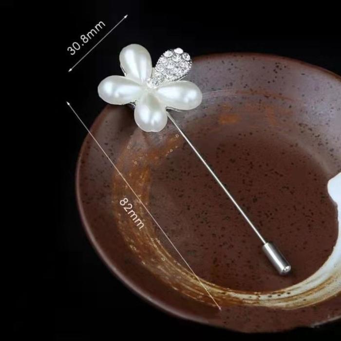 TUSPIN camelia satu pin mutiara kerang bunga matahari bros - A