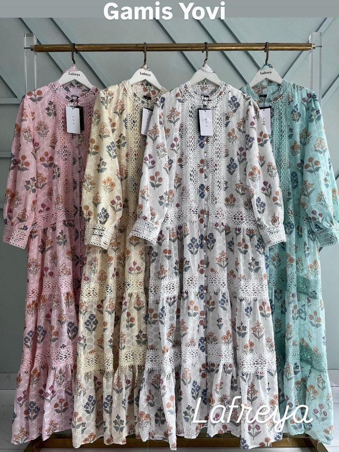 Etora Gamis Yovi Faith Fashion Busana Muslim Import Premium Gamis Lafreya Original