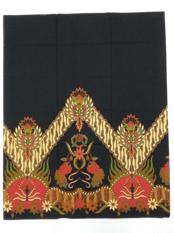 Kain Batik Jarik Selendang Bahan Katun SJ 111 Parang Polos Hitam Merah
