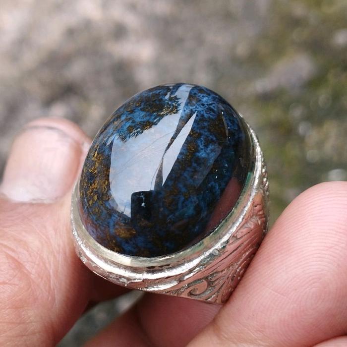 cincin batu bacan doko totol coklat keristal asli Akik Elegan