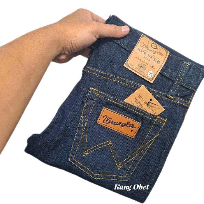 Wrangler celana jeans pria panjang regular Blue Garment ukuran 28-44 jeans pria Wrangler regular fit