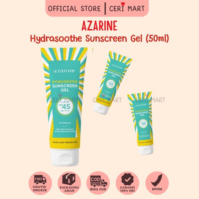 Azarine Hydrasoothe Sunscreen Gel SPF45 PA++++ Azarin Suncreen Tabir Surya