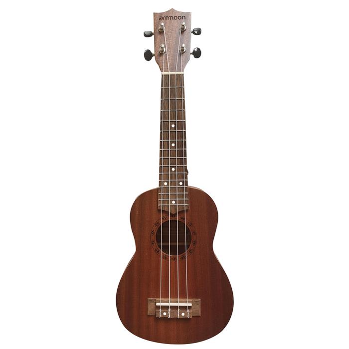 ammoon 21 Inch Acoustic Soprano Ukulele Ukelele Uke Sapele Wood Open