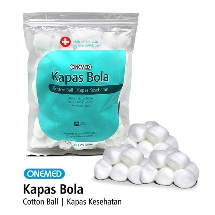 Kapas Bola Onemed Cotton Ball 1 Pack Isi 120 Ball
