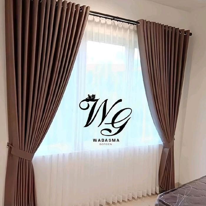 9 GELOMBANG GORDEN POLOS BAHAN BLACKOUT TEBAL GORDEN JENDELA PINTU