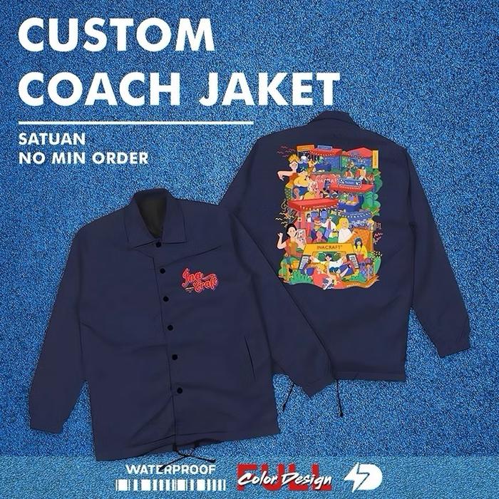 Custom Coach Jaket/jacket SABLON satuan lusinan terlaris satu hari jadi