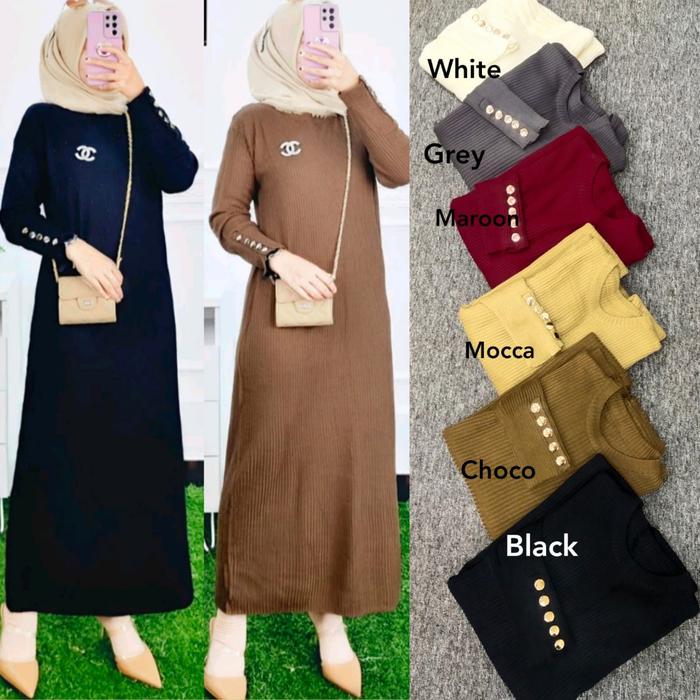 Gamis Inara / Dress Inara Bahan Rajut All Size