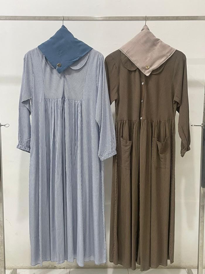 Mumtaza Stripe Maxi Dress - Gamis Mumtaza