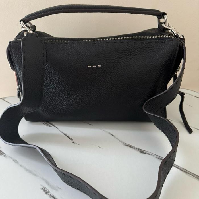 Fendi Leather Lei Boston Shoulder Bag
