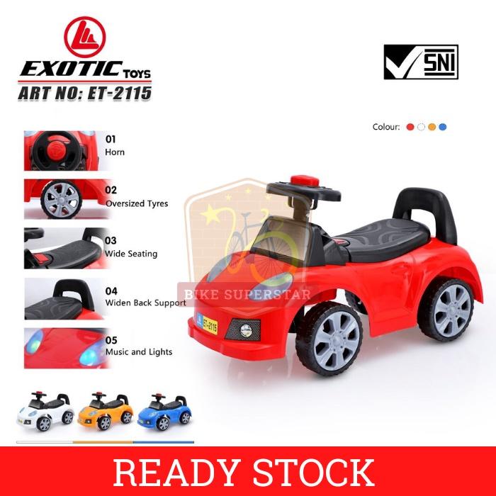 (COD) MAINAN ANAK MOBIL MOBILAN MANUAL EXOTIC ET 2115 RIDE ON LED MUSIK KASKADA Lampu Toys