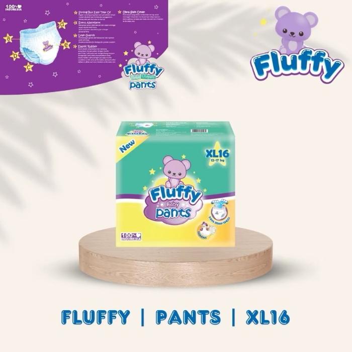[PAKET 1 BALL] FLUFFY POPOK BAYI TIPE CELANA XL16 BABY PANTS FLUFFY POPOK BAYI CELANA MINI SIZE