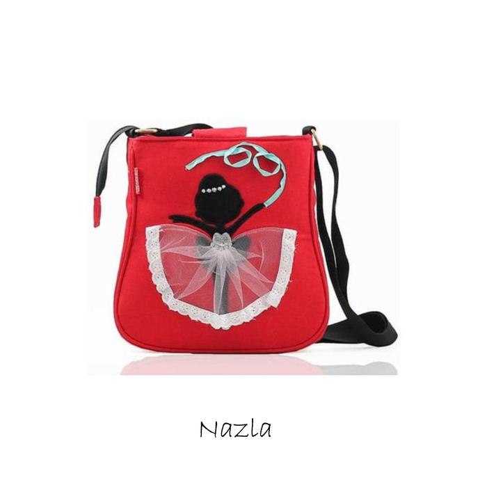 Kabizaku Patch bag motif sling bag wanita bahan canvas etnik original berkualitas Selempang Kanvas