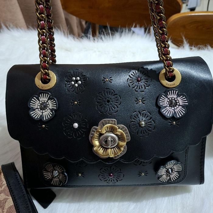 preloved coach parker tearose black
