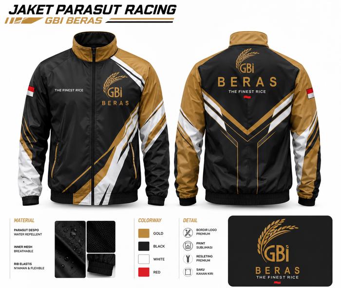 jaket parasut taslan milky