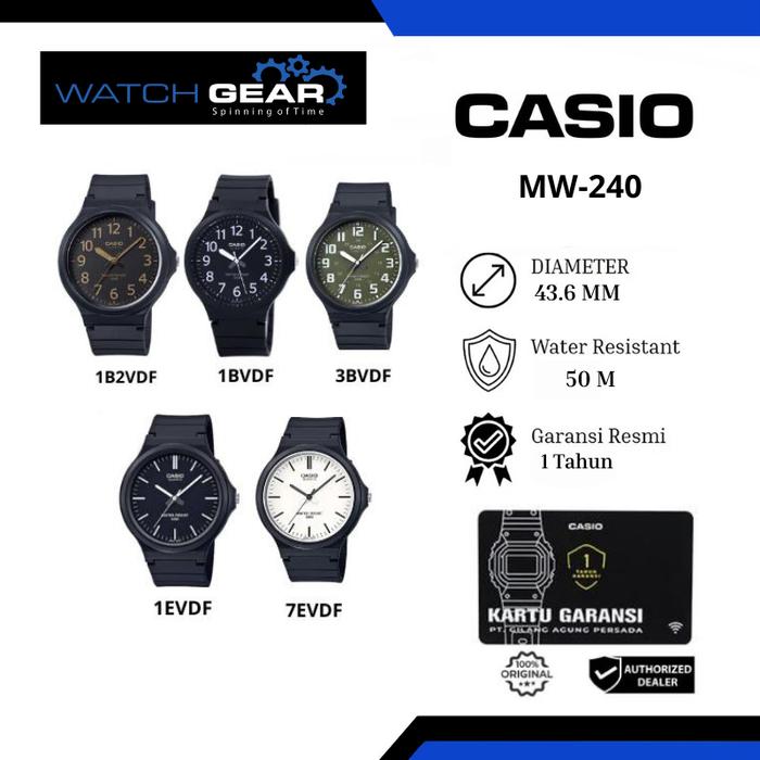 JAM TANGAN PRIA CASIO MW-240 ANALOG RESIN Watches Jarum