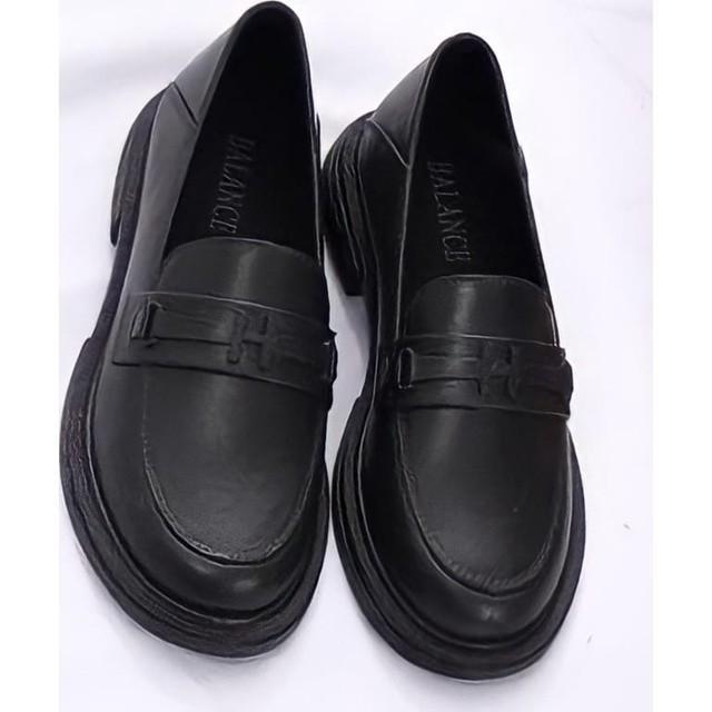 (COD) Sepatu Jelly Karet Wanita Shoes  Pantofel Hak Balance 0605 1 Kerja Sendal - 36, Hitam