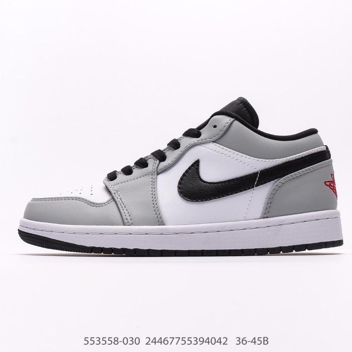 Air Jordan 1 Low Smoke Grey Sepatu Sneaker Pria Warna Abu-abu dengan Desain Klasik dan Nyaman 553558