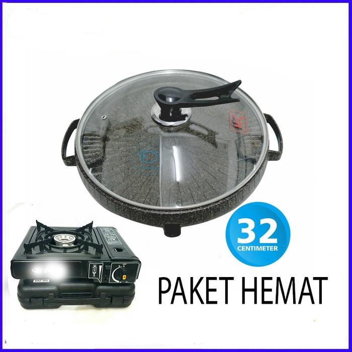 HC Bulgogi Pan 32cm Grill Panggangan BBQ + Kompor Portable NIKO NK268