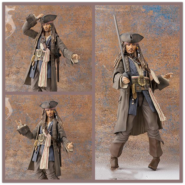 SHF Pirates Of The Caribbean Captain Jack Sparrow Action Figure Model