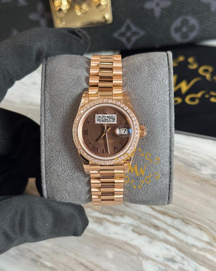 MORLX DATEJUST 28MM CHOCO DIAMOND BEZEL ZEUS TIER
