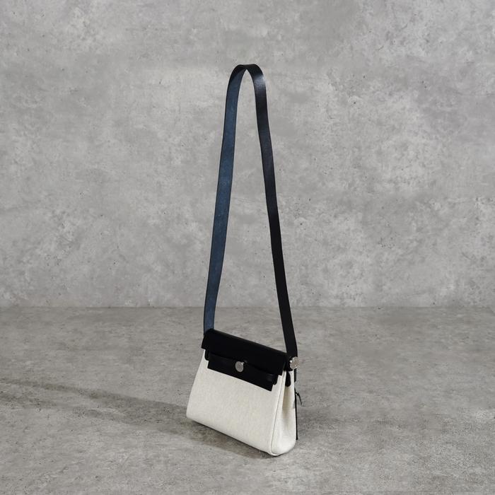 Tas HERMES MINI HERBAG 20 ECRU ARDOISE BLACK PHW SHOULDER BAG 100% ORIGINAL