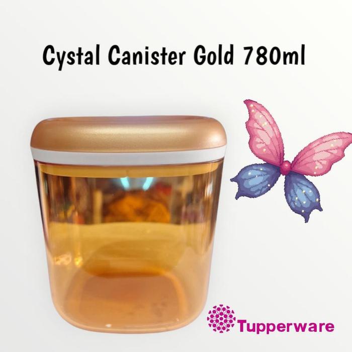 Tupperware Crystal Canister Gold 780ml (1)