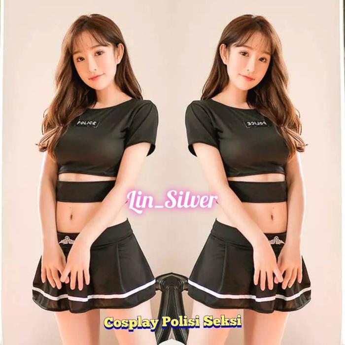Termurah !! Lingerie Baju Cosplay Kostum Polisi Wanita Sexy Police Lingerie Costume Longnight Seksi