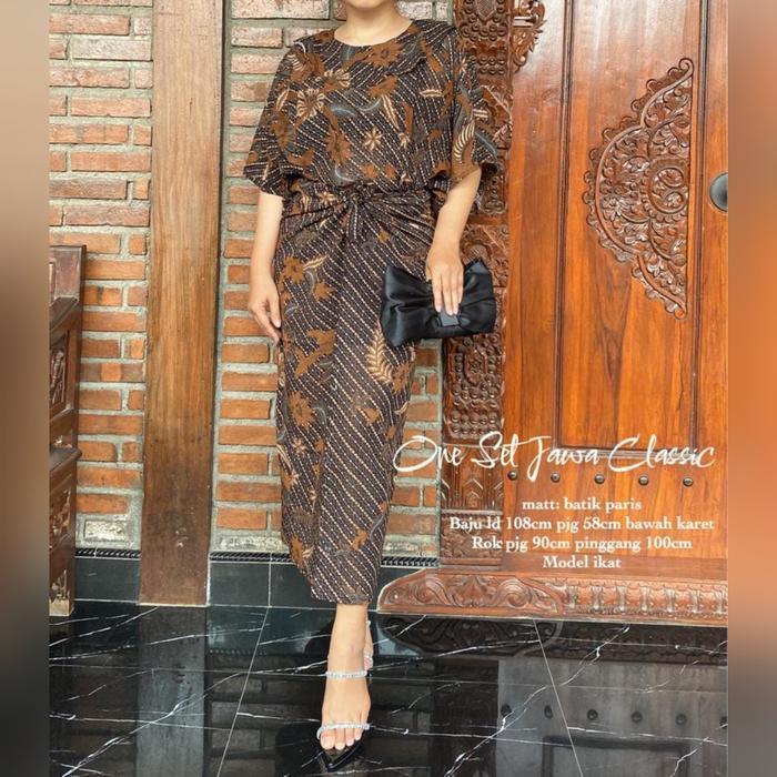 Baju Batik Solo Oneset Kaftan Paris Jawa Classic Batik Modern