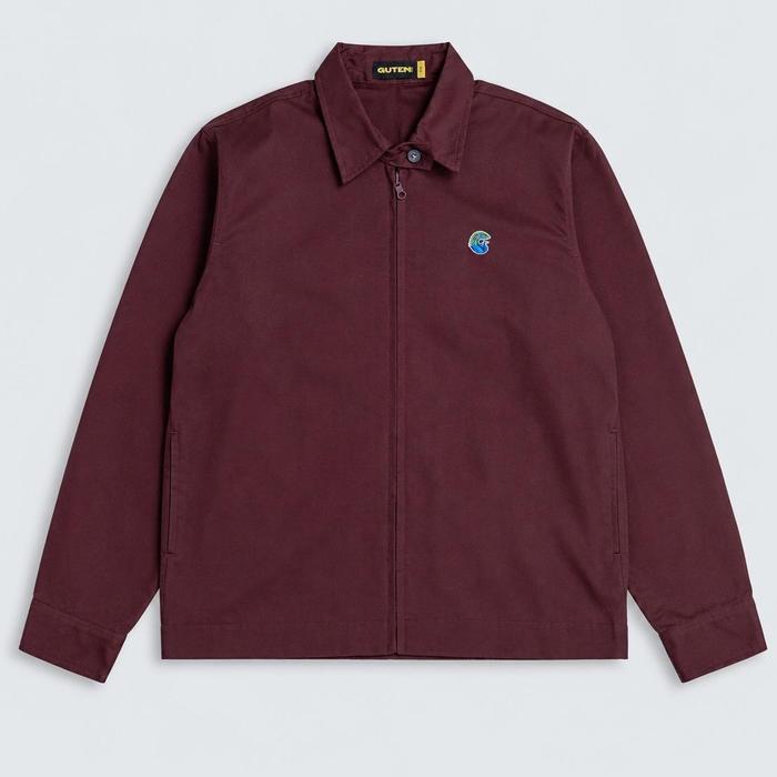 Guten Inc - Jaket Trucker Harrington Twill Pria Fraser Maroon