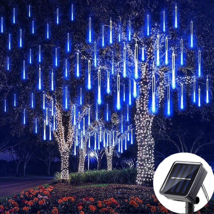 Solar LED Meteor Shower Lights Holiday String Light Waterproof