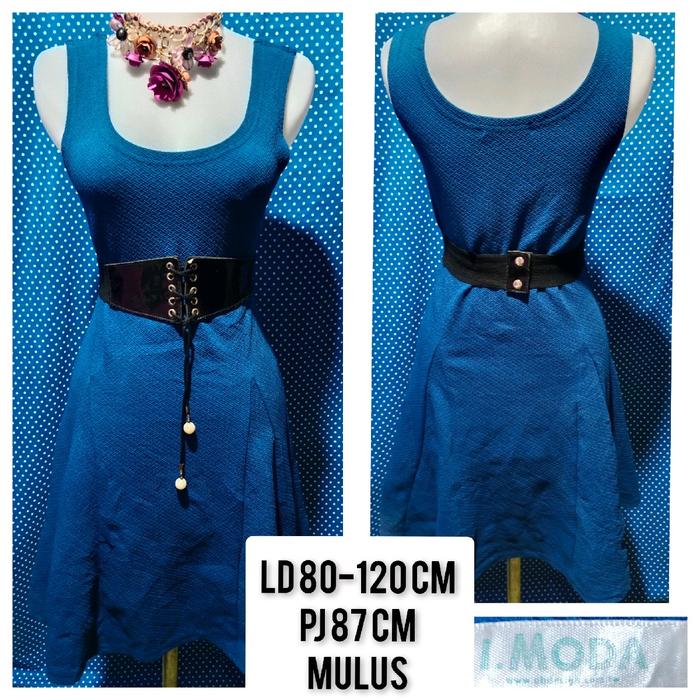 DRESS PESTA KUTUNG / SLEEVELESS BIRU(IMODA)