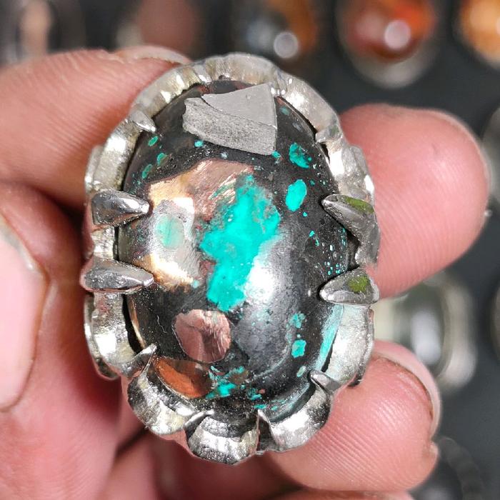 batu akik damar Wulan badar emas nempel magnet