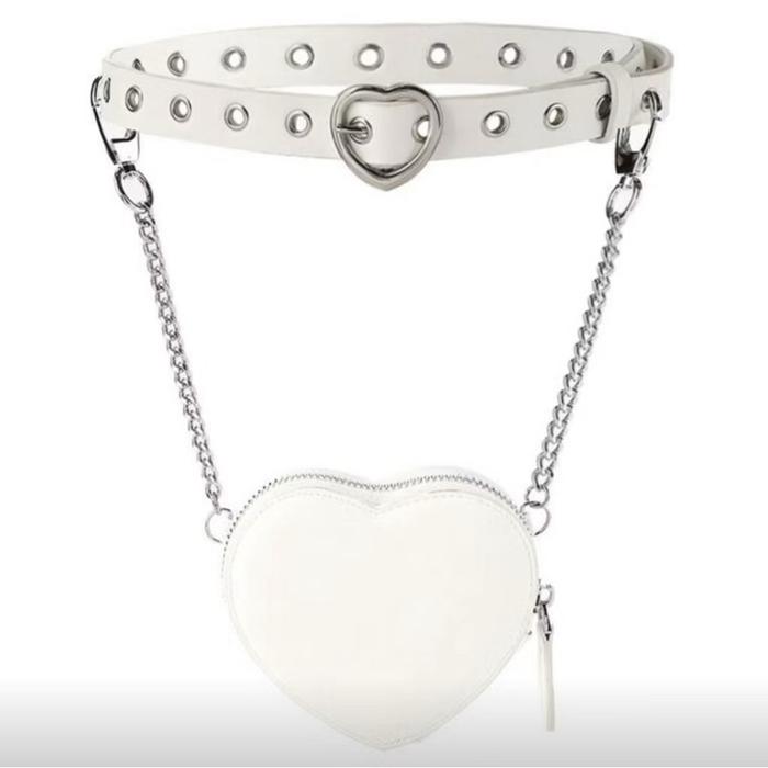 PSPGN.CO | original branded Obermain OBBL004 ikat Pinggang Wanita Love Cailee Silver Heart tas mini