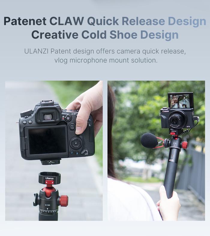 Ulanzi U-100 Logam Ballhead Tripod Bola Kepala Rilis Cepat Ballhead