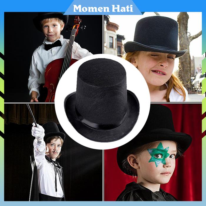 16cm Tinggi Topi Pesulap Magician Top Hat Dewasa / Kualitas Tinggi Topi Sulap Hitam