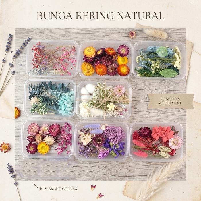 Mtos Jakarta - Bunga Kering Natural | Dried Flower Resin Art | Dekorasi Aromaterapi Aesthetic