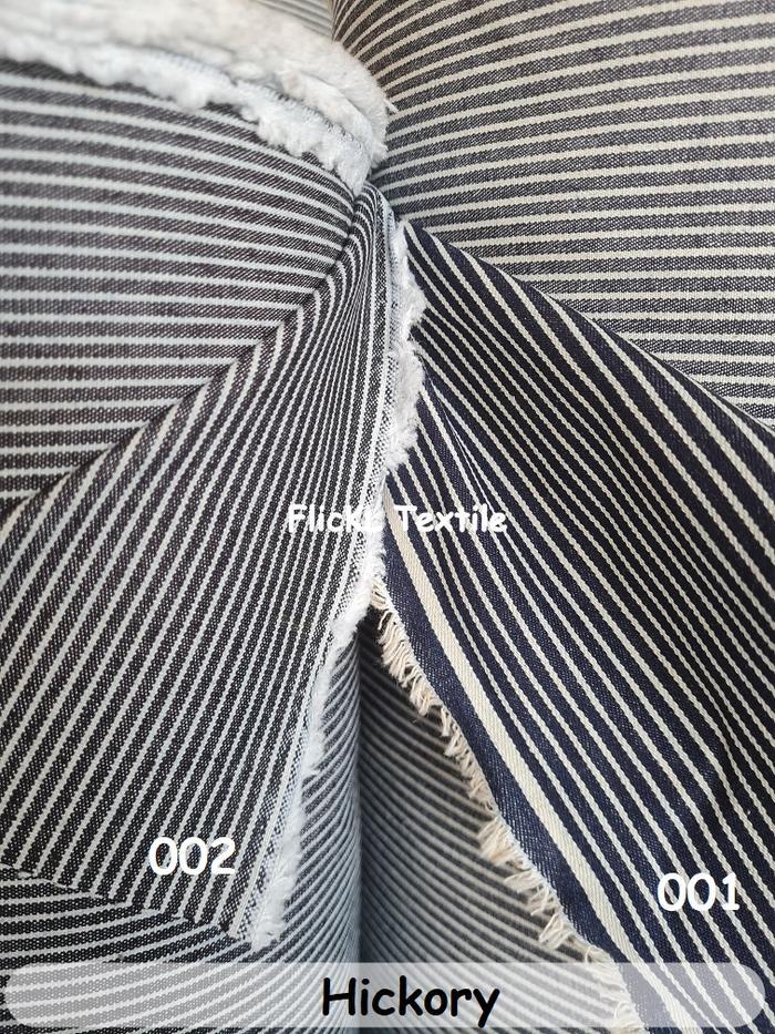 Kain Jeans Hickory Bahan Denim Hickory Stripe Denim Hickori Jeans Hickori Stripe Salur Hickory