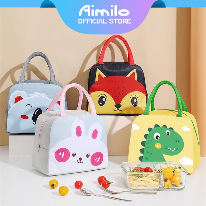 [READY] Aimilo Tas Bekal Makanan Karakter Tas Tempat Makan Pendingin Portabel Lunch Bag Tas Bontot A