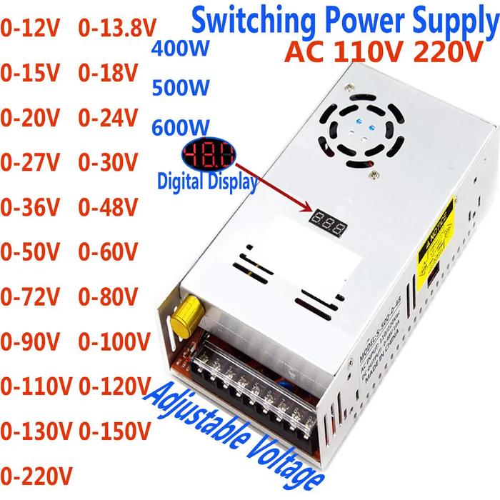 Switching Power Supply Adjustable Voltage AC 220V TO DC 0- 12 Volt