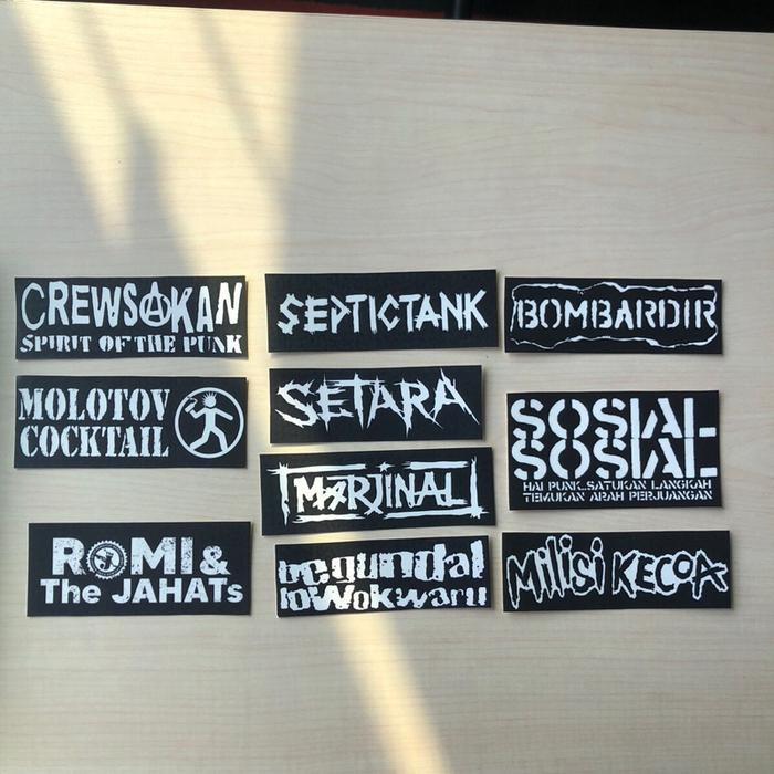Sticker pack 10 band punk rock street indonesia (crewsakan, septictank, bombardir, molotov cocktail,