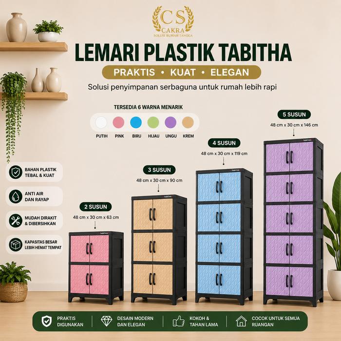 CS Tabitha Lemari Maestro Susun Lemari Plastik Estetik Serbaguna Tabitha Maestro Crystal