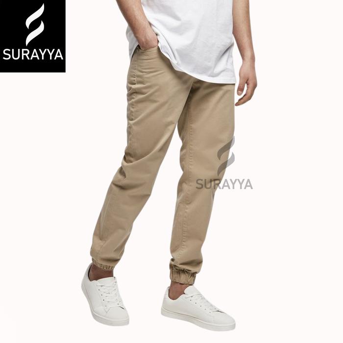 SURAYYA Celana Panjang Jogger Pria Slim Fit Bahan Katun Tebal Premium Garansi Uang Kembali & Free Re