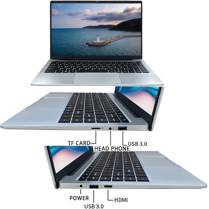 14 Inci IPS Ram 6GB LPDDR4 Laptop 128/256/512GB/1TB M.2SSD Intel
