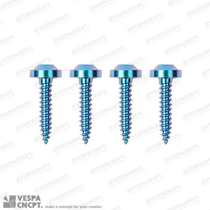 Baut Titanium Flat Cover Aki Long Blue Vespa Sprint Primavera Gts