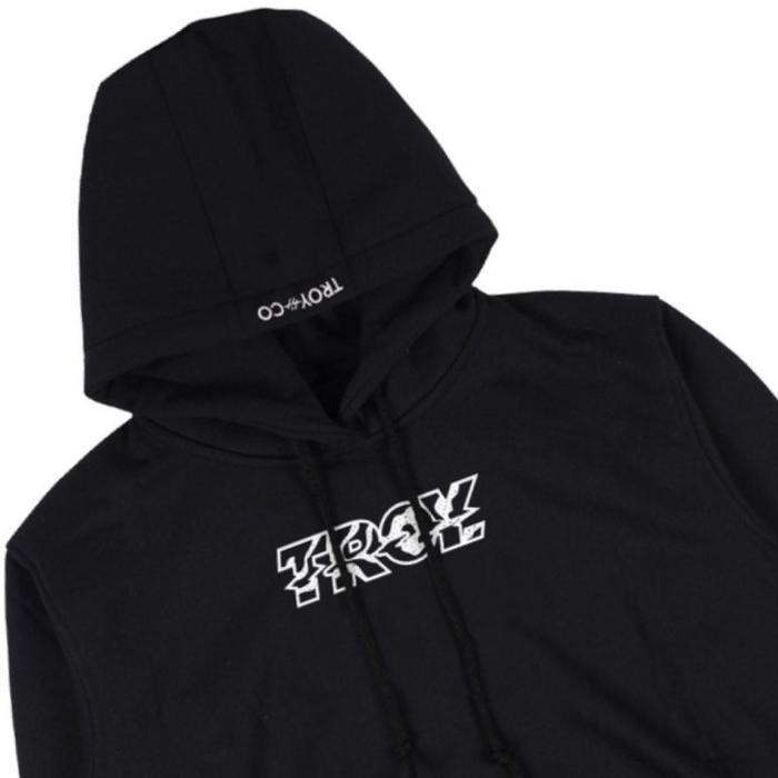 Troy Company Sweater Pullover Hoodie Black Lutande - Jaket Hoodie Pria Hitam KH 248
